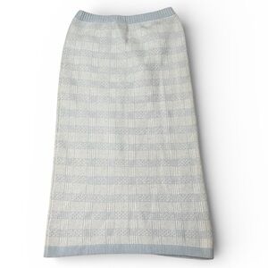 MORGAN TAYLOR Light Blue Plaid Pencil Skirt Lambswool Angora Blend Midi M Work